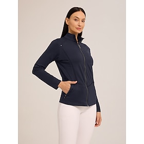 Women's Golf Jacket Black White Navy Blue Long Sleeve Top Ladies Golf Attire Clothes Outfits Wear Apparel